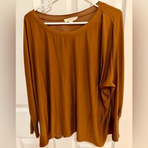 Chic Long Sleeve Brown Top